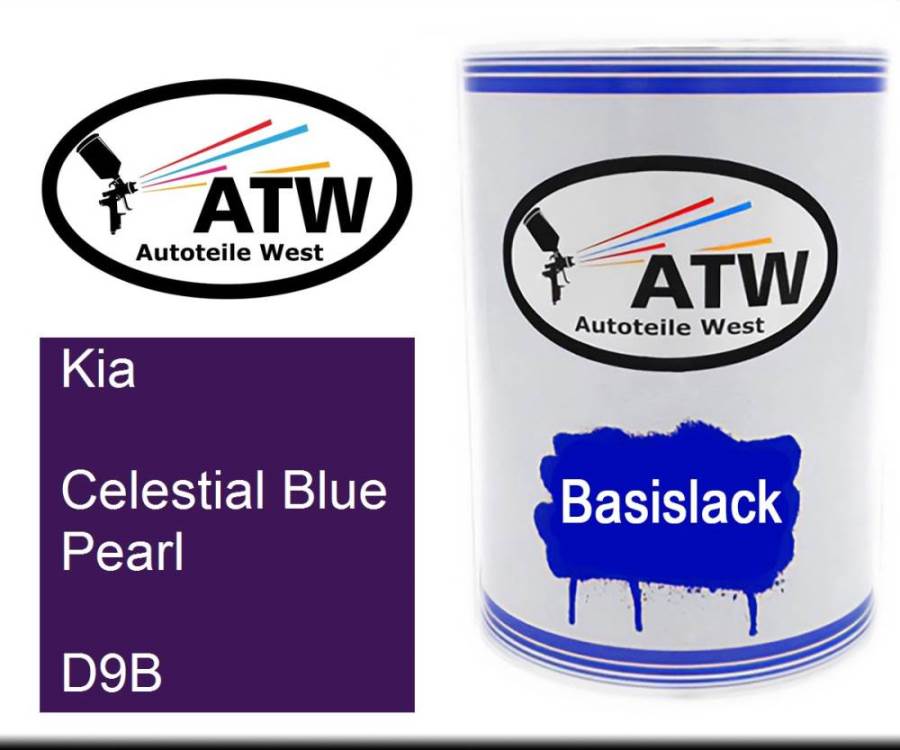 Kia, Celestial Blue Pearl, D9B: 500ml Lackdose, von ATW Autoteile West.